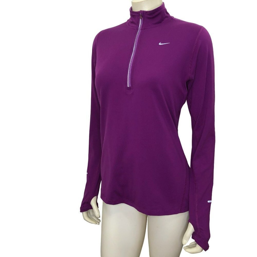 NIKE DRI FIT RUNNING 1/4 ZIP LONG SLEEVE TOP MD